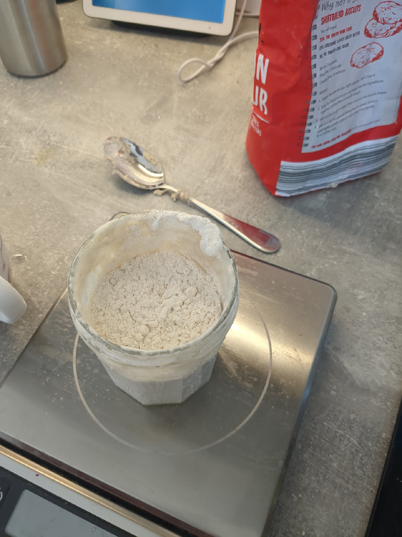 Jar refilled with flour and water